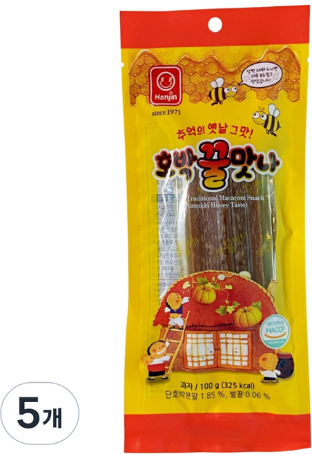 한진식품 호박꿀맛나, 100g, 5개