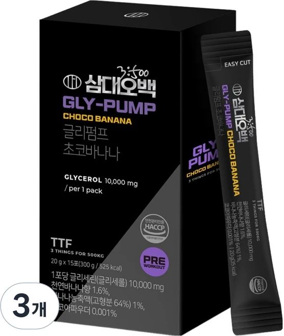 삼대오백 글리세롤 글리펌프 초코바나나 15p, 300g, 3개 - 쿠팡