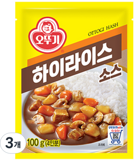 오뚜기 하이라이스 소스, 3개, 100g