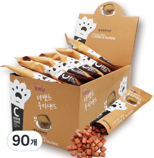 더캣츠 고양이 쿠키샌드 간식, 혼합맛(새우/연어), 20g, 90개