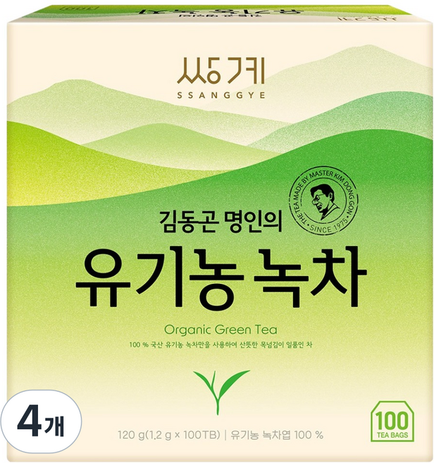 쌍계명차 유기농 녹차, 1.2g, 4개, 100개입