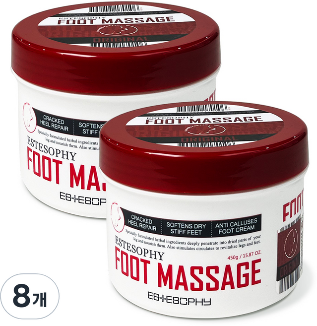 에스테소피 풋 마사지 크림 오리지널 450g, 8개, 1개