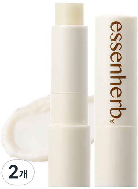 essenherb 荷荷巴精華護唇膏 柔和原味, 2個, 4g, 無色