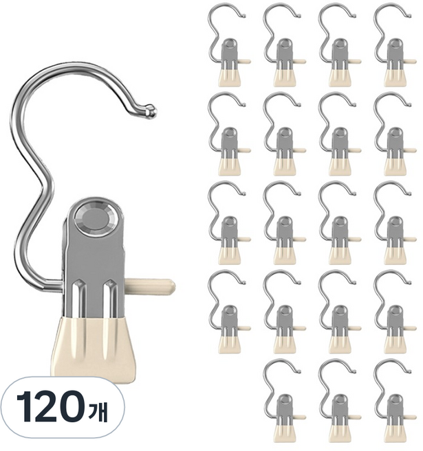 라벤토리 논슬립 외집게 바지걸이, 아이보리, 120개