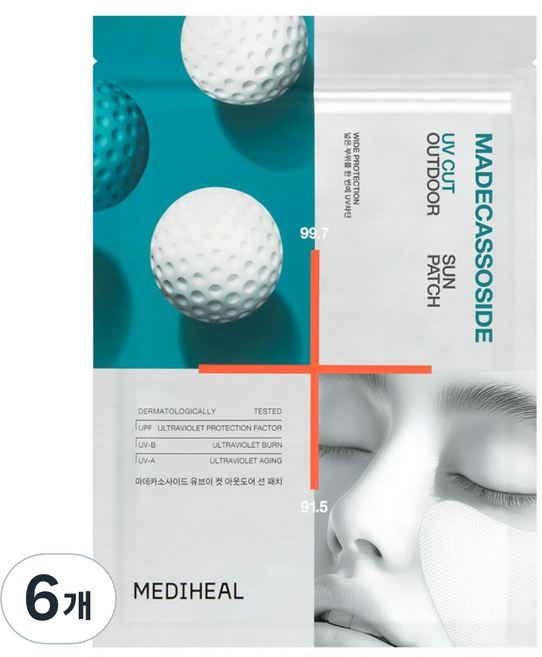 메디힐 마데카소사이드 유브이 컷 아웃도어 선 패치 와이드, 1g, 6개