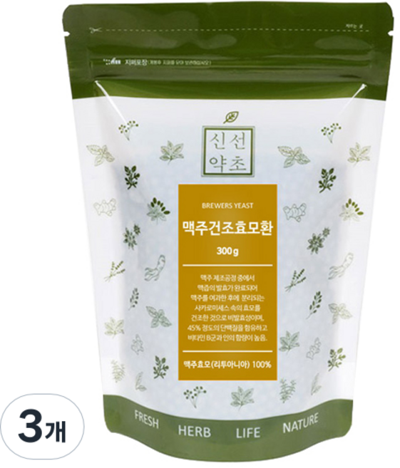 신선약초 수입 맥주건조효모환, 3개, 300g