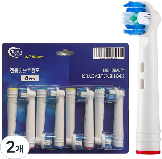 오랄비 전동칫솔 호환칫솔모 프로화이트 8p, EB-18, 2개