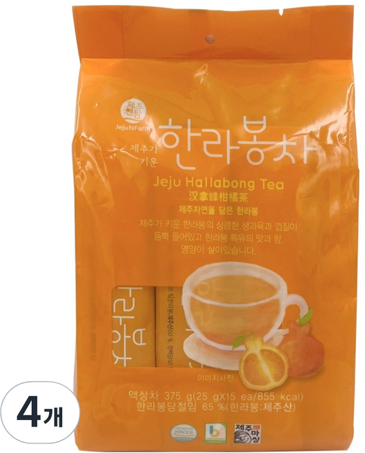 제주앤팜 제주가 키운 한라봉차 스틱, 25g, 15개입, 4개