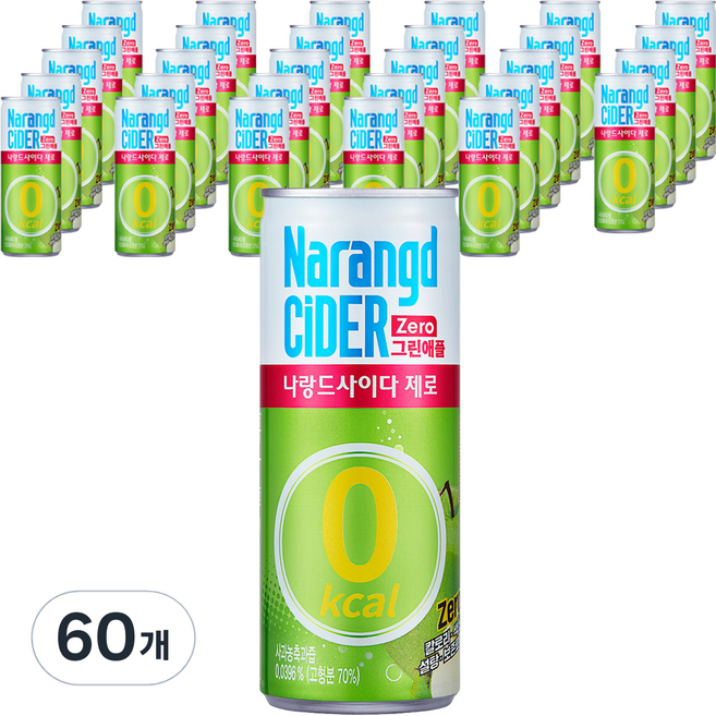 나랑드사이다 제로 그린애플, 245ml, 60개