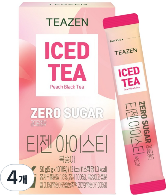 TEAZEN 茶禪 零糖水蜜桃冰茶, 5g, 4個, 10入