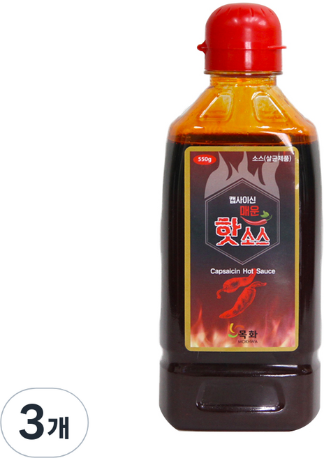 딜리셔스마켓 캡사이신 핫소스, 550g, 3개