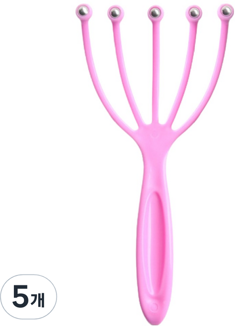 비투윈 지압 두피 5족 마사지기, 핑크, 5개