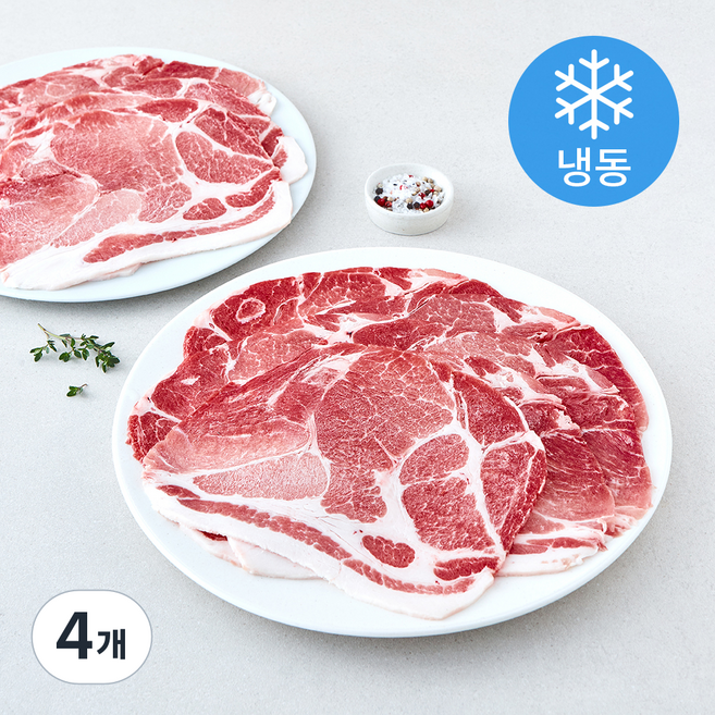 미국산 돼지 목전지 제육볶음용 3mm (냉동), 4개, 1kg