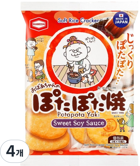 龜田製菓 Potapota燒 醬油味米餅, 4個, 155g