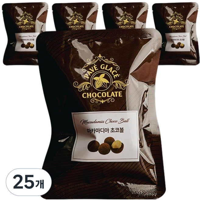 파베글라스 마카다미아 밀크 초코볼, 50g, 25개