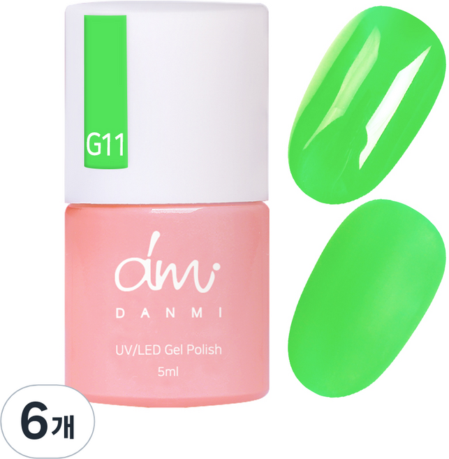 단미 컬러 젤네일, G11 그리너리, 5ml, 6개