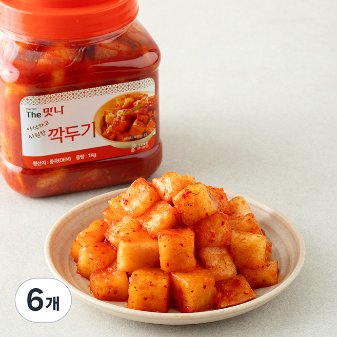 인우 더맛나 깍두기김치, 1kg, 6개