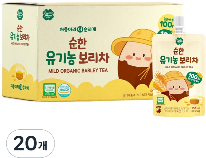 룰루맘 순한 유기농 보리차, 20개, 100ml