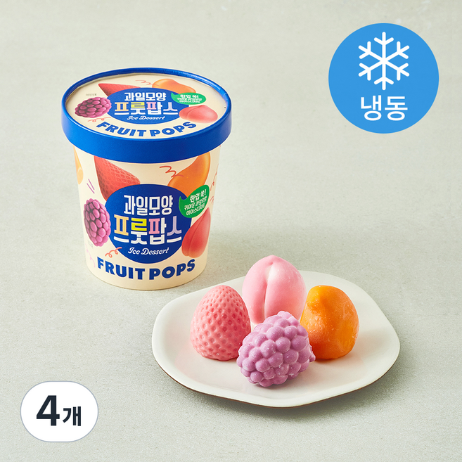 과일모양 프룻팝스 아이스크림 (냉동), 4개, 1개입, 190ml