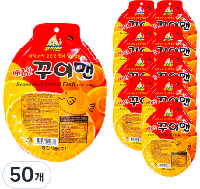 매콤한 꾸이맨 어포스낵, 30g, 50개