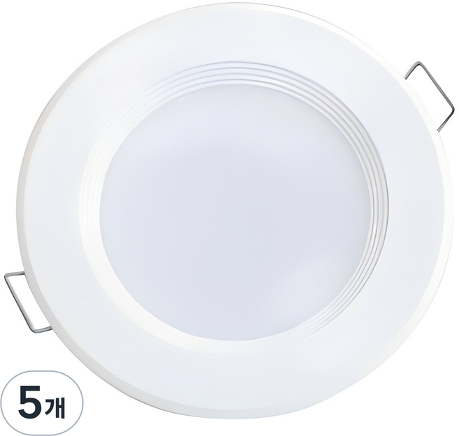 Flux 擴散型 LED 崁燈 8W, 白色 + 白光, 5個