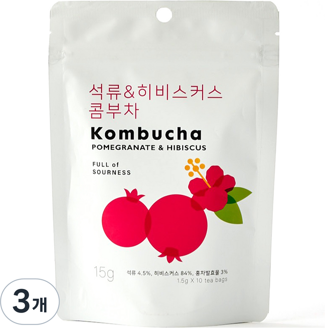 모던하우스 석류 & 히비스커스 콤부차 티백, 1.5g, 3개, 10개입