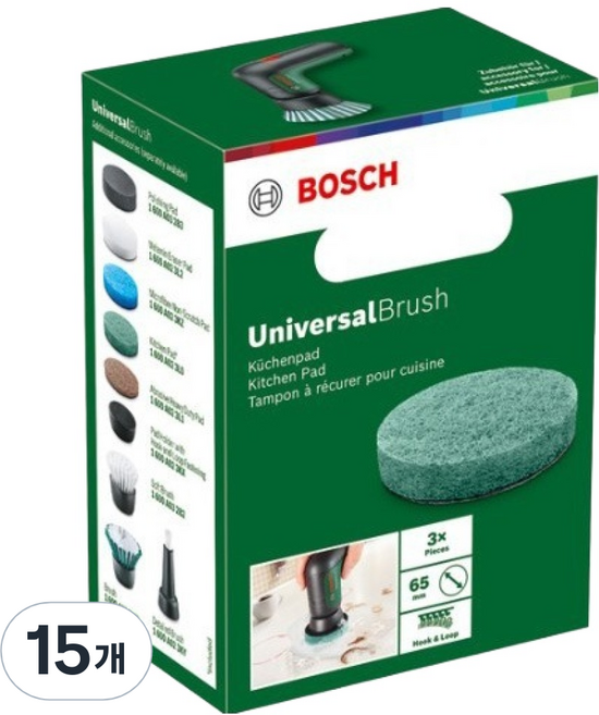 보쉬 UniversalBrush 주방용 수세미 1600A023L0, 15개