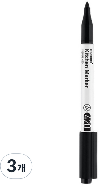 모나미 키친 마카 420, 블랙, 3개