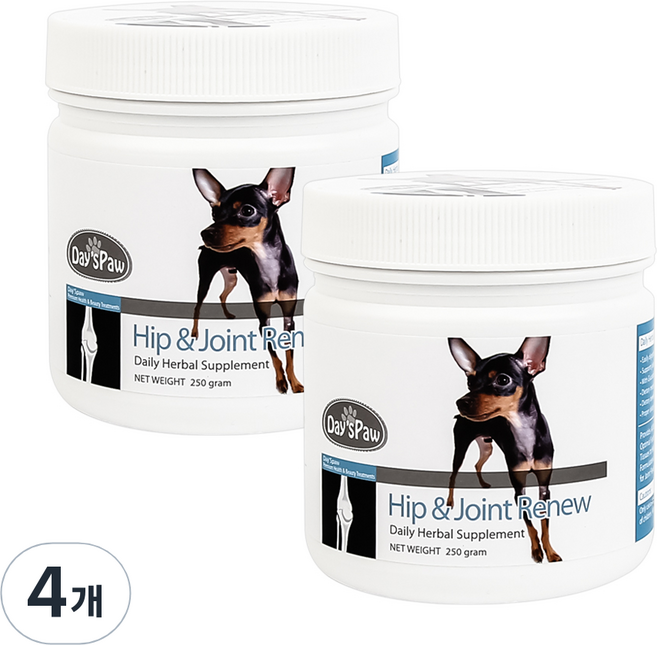 데이스포 강아지 H시리즈 영양제, 250g, 뼈/관절강화, 4개