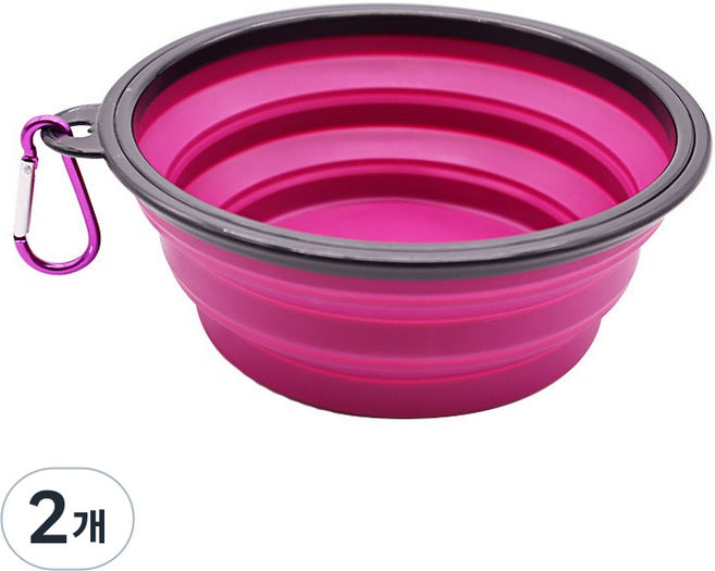 순잠 강아지 데일리 산책 밥 물그릇 350ml, 퍼플, 2개