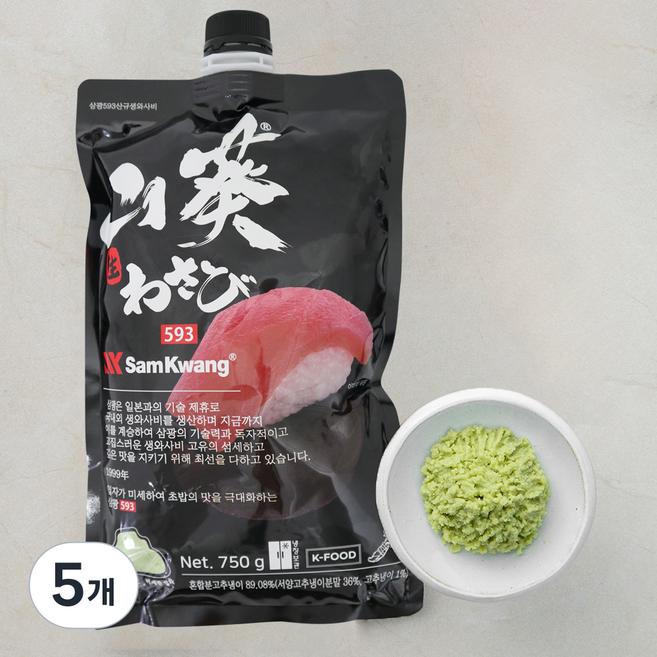 삼광 초밥용 생와사비 593, 750g, 5개