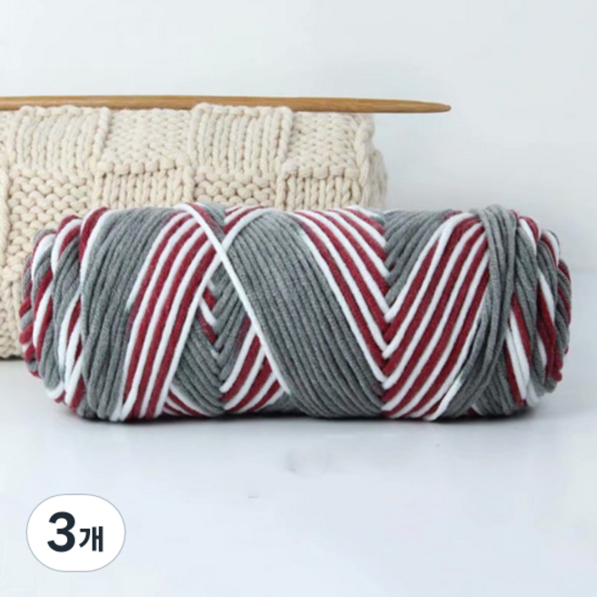 소니오 러버즈 DIY용 뜨개실, 76 레드그레이 세그먼트, 3개