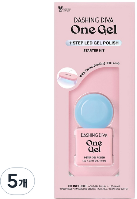 데싱디바 젤네일 원젤 컬러 키트, 클라우디, 10ml, 5개