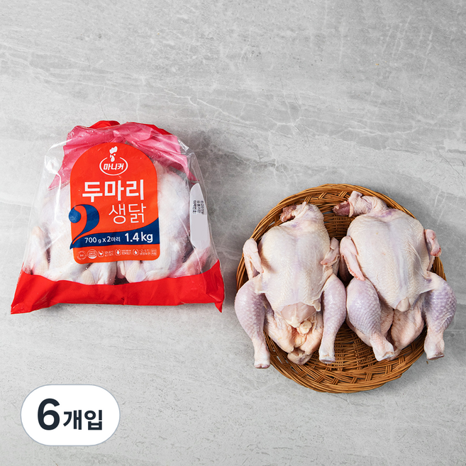 마니커 1등급 두마리 생닭 8호 (냉장), 700g, 6개