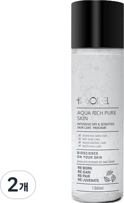 리본셀 아쿠아리치 퓨어 스킨 수분 토너, 2개, 130ml