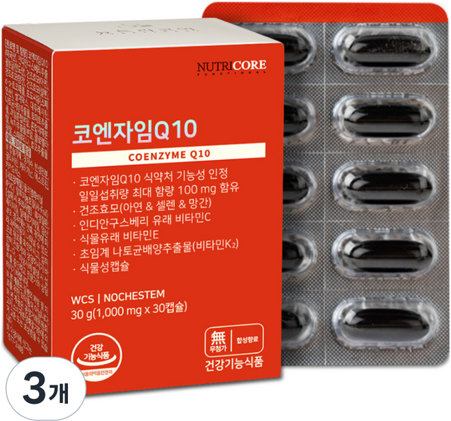 뉴트리코어 코엔자임Q10 30g, 3개, 30정