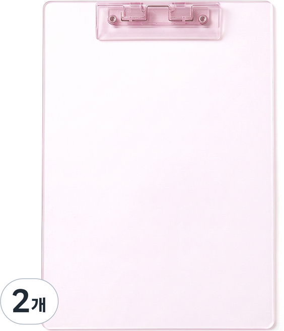 모던앳 투명 컬러 클립보드 A4, 핑크, 2개