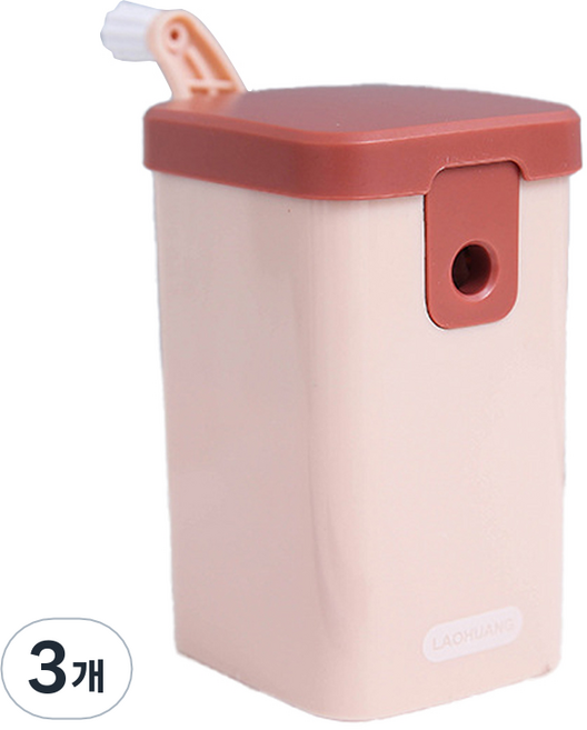 일상속반짝 파스텔 연필깎이, 핑크, 3개