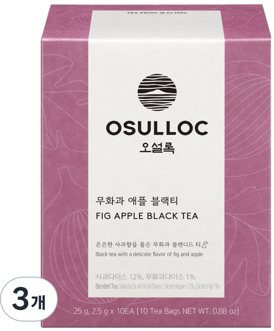 오설록 무화과 애플 블랙티 피라미드 티백, 2.5g, 10개입, 3개