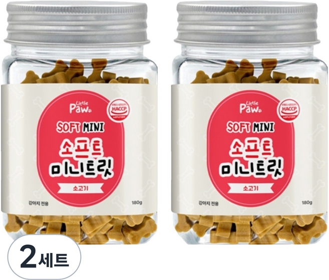 리틀포우 강아지 소프트 미니트릿 영양간식, 소고기, 180g, 4개
