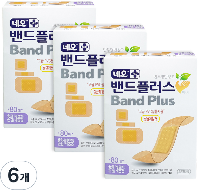 네오밴드플러스 에이 반창고, 80개입, 6개
