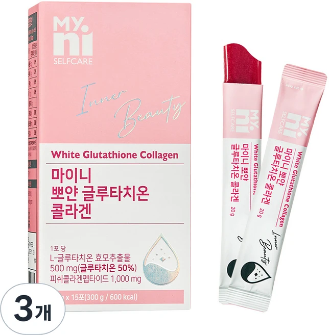 마이니 뽀얀 글루타치온 콜라겐 15p, 300g, 3개 - 쿠팡