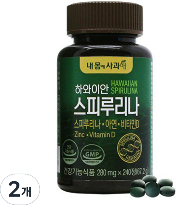 내몸에사과해 하와이안 스피루리나, 2개, 67.2g