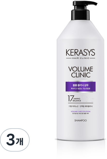 케라시스 볼륨 클리닉 단백질 샴푸 플로럴파우더향, 980ml, 3개