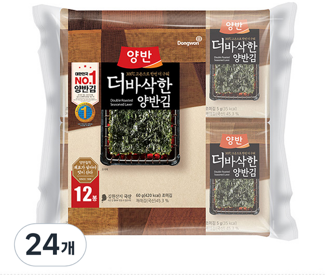 양반 더 바삭한 김, 5g, 24개