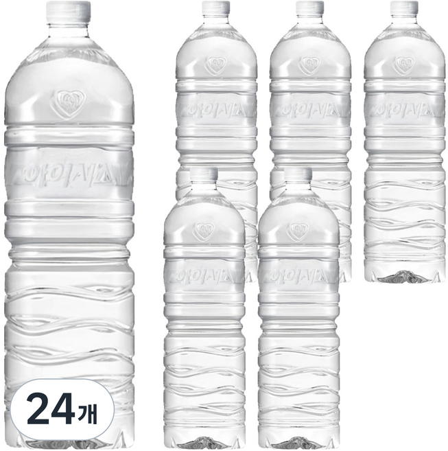 아이시스 생수 화이트캡 무라벨, 24개, 2L