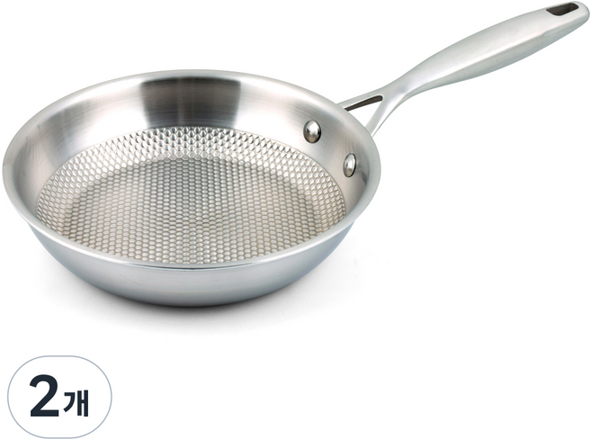 리빙글로리 마스타스타 국내생산 무연마 통5중 프라이팬, 20cm, 2개