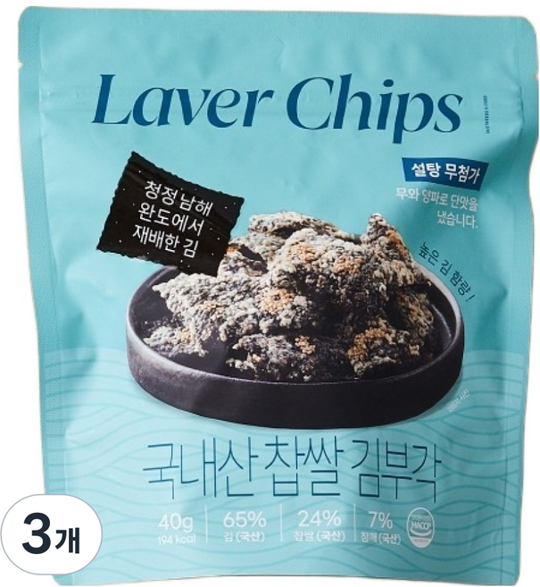 모던하우스 국내산 찹쌀 김부각, 40g, 3개