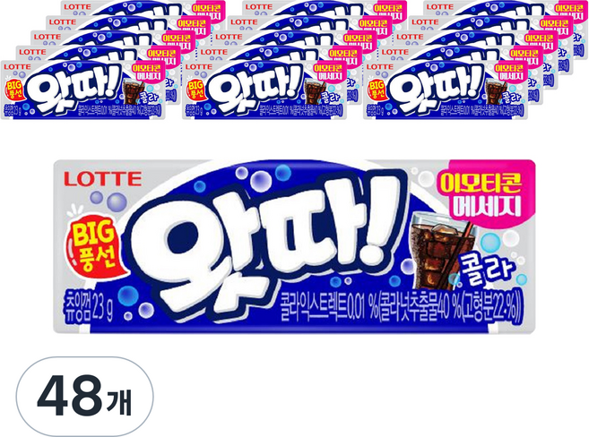 롯데웰푸드 왓따 콜라 껌, 23g, 48개