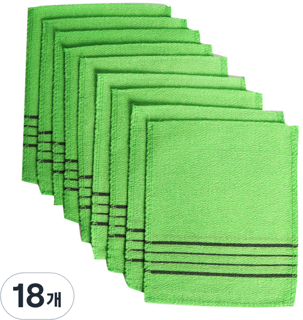 덕용 때밀이 목욕타올, 그린, 1개입, 18개
